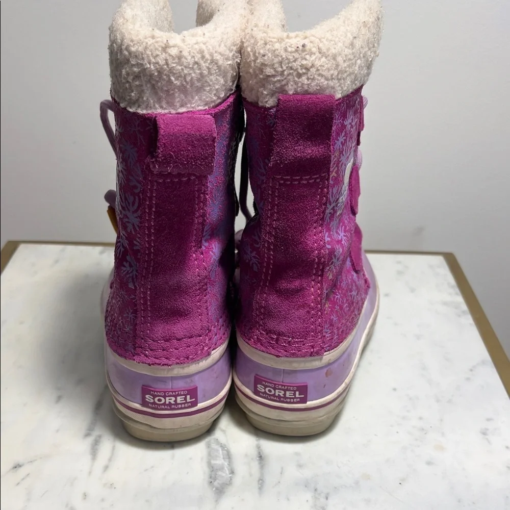 Sorel Girls Snowflake Insulated Fuchsia and Lavender Snow Boots